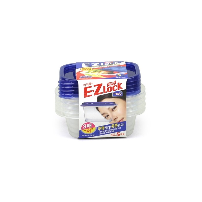 Conjunto com 5 Potes Plásticos Herméticos, 270ml cada HLE6200s