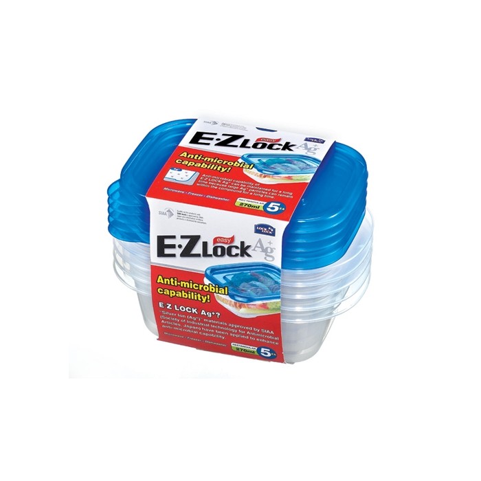 Conjunto com 5 Potes Plásticos Herméticos, 270ml cada HLE6200s