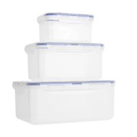 Kit Presente 3 Potes Plásticos Herméticos Retangulares, 2,3 Lts, 1,1 Lts. e 470 ml HPL825SJ3 - Lock
